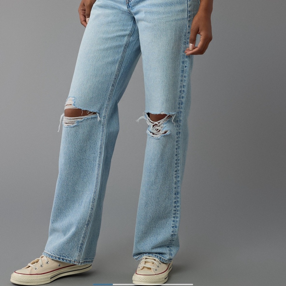 High-Waisted Stovepipe Jean, Ripped - Picture 3 of 8